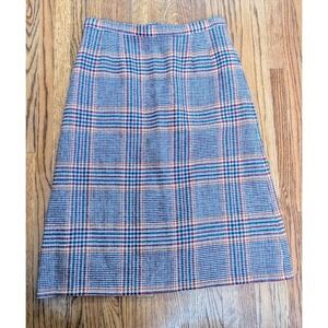 Vintage Pendleton Plaid Wool Skirt‎ Size 12  Blue/Red/Gold